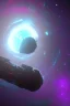 Placeholder: black hole with stars in space and a small space ship