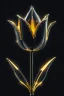 Placeholder: unzoom, centered, Crystal black tulip element shape, glass golden neon, cool gold, delicate science and technology sense line, black background, movie sense, HD, detailed light, cinematic, high detail, 4k, cyberpunk, 3d rendering, 32k , hyper detailed, magical and epic, epic light, the most perfect and beautiful image ever created, image taken with the Sony A7SIII camera, many details 8k speed effect (cinemagraphs) Phi Phenomenon (Mark Wertheimer)