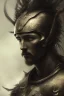 Placeholder: Fire theme art, Dark moody night atmosphere, Portrait of a warrior man by Michelangelo, 8K, close-up face, anatomically perfect face, wounded, lost, alone