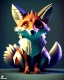 Placeholder: clean art of a cute fantasy fox creature made of segments of stone, soft lighting, soft pastel gradients, high definition