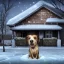 Placeholder: portrait of sad, scared, lonely dog tied with a chain in front of house, winter, 8k resolution, high-quality, fine-detail, intricate, digital art, detailed matte, volumetric lighting, illustration, 3D octane render, brian froud, howard lyon, selina french, anna dittmann, annie stokes, lisa parker, greg rutowski