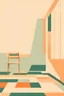 Placeholder: Minimalist picture, imitation of retro oil paint, psychotherapeutic theme, soft lines