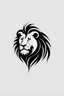 Placeholder: minimalist lion ink logo, white background
