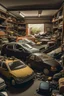 Placeholder: small room full of piled up cars