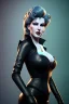 Placeholder: Lana Turner as evil queen in black leather, leather, busty, cleavage, angry, stern look. character design by cory loftis, fenghua zhong, ryohei hase, ismail inceoglu and ruan jia. unreal engine 5, artistic lighting, highly detailed, photorealistic, fantasy