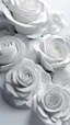 Placeholder: White and roses neutral colours Aesthetic Floral Shapes , 4k, realistic, simple, refine, clean , all white colours