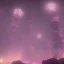 Placeholder: ALIENS FLOATING, MAGIC BUILDING, FOGGY NIGHT, GLOWING, PURPLE, TOWERS, 4K, 8K, CINEMATIC