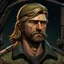 Placeholder: The submarine mechanic Blicke Blocknyckel, a blonde man with a mullet and muttonchops beard realistic grimdark