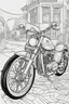 Placeholder: coloring page for kids, BIKE, thick outline, low details, no shading, no color