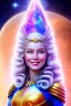 Placeholder: young cosmic woman smile, admiral from the future, one fine whole face, large cosmic forehead, crystalline skin, expressive blue eyes, blue hair, smiling lips, very nice smile, costume pleiadian,rainbow ufo Beautiful tall woman Galactic commander, ship, perfect datailed golden galactic suit, high rank, long hair, hand whit five perfect detailed finger, amazing big blue eyes, smilling mouth, high drfinition lips, cosmic happiness, bright colors, blue, pink, gold, jewels, realistic