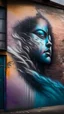 Placeholder: A street wall with beautiful spray art from front angle, realistic, photography, cinematic,4k