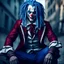 Placeholder: [A businessman with online traffic aesthetics, Assassin clown NFT with blue dreadlocks in assassin's Creed attire with HDR DSLR HD Aesthetics, Professional Color grading and Editing with Highest Quality, Sharp focus, Hyper High details, and UHD Resolutions]