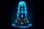 Placeholder: Fantasy Cartoon magic tower with wooden rafters, blue glowing crystals and dark stone covering it