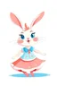 Placeholder: cartoon style: cute little rabbit dancer in a dress.