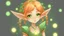 Placeholder: Cute Elf with orange hair and glowing green eyes She wears a light green dress