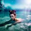 Placeholder: Chun-li underwater with yellow flowers for hair, closed eyes, rtx, reflection, 8k, glow, winning photography, caustics