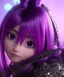 Placeholder: Detailed cute anime Kunoichi girl, purple hair buns, purple bangs, black latex bodysuit, intricate details, full body portrait, keep head in frame, slight smile, black Japanese motif, concept art, highly detailed, digital painting, concept art, sharp focus, illustration, art by Yoji Shinkawa, WLOP and greg rutkowski and alphonse mucha and artgerm and yanjun Chen and Junji ito and Makoto Shinkai, HDR, octane render