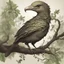 Placeholder: Bird with a snake head in forest branch