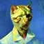 Placeholder: Portrait of a cat by Van Gogh