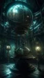 Placeholder: Si-Fi, The Island of Dr. Moreau atmospheric lighting effects, intricate industrial details, moody atmosphere, eerie grimdark ambiance, complex motherboard accents, speculative fiction art. Bokeh
