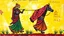 Placeholder: Typical Colorful Rajasthani Cloth Folk Traditional Art Painted From Acrylic Paints.