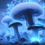 Placeholder: Spherical Frost metal magic armoured lightning Mycelium giant blob MUSHROOM flower erupting with BLUE FLAMES stars lANDSCAPE space