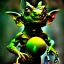 Placeholder: photorealstic, a goblin with a lizard head, holding a club