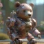 Placeholder: hidden bear wearing a future mech, pixar, pastel color, natural and realistic lighting and shading, hq, ultra detail, 3D render, C4D, octane render, ray tracing, 8k