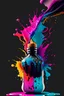 Placeholder: vector art ready to print highly detailed illustration of a ink bottle splashing a colorfull ink, 4k, highly detail, ultra realistic, cinematic lighting, 8k, vivid, colorfull lighting, surreal photography, portrait