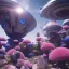 Placeholder: Spaceship landed on futuristic planet, sunny day. clear blue sky, cascade, flowers. Elegant. Extremely detailed. Award winning photography. Fantasy. 8k. Cinematic lighting. Photorealistic. Dynamic lighting. Imperial colors. Crisp quality. Unreal Engine. Colourful cinematic postprocessing. Pixar. VRay.