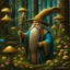 Placeholder: Wizard, painted, digital painting, 24k, high resolution, highly detailed, cozy, forest with leafs, mushrooms and flowers, smooth, art by JOHN STEPHENS