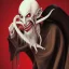 Placeholder: Realistic Nosferatu vampire with tentacle beard and vampire fangs as Russian Orthodox