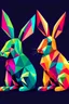 Placeholder: Geometric rabbits colorful