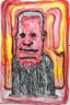 Placeholder: It is hell to live in a world where you can't speak; In the style of Philip Guston