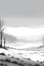 Placeholder: a snowy landscape, on a grey tone, ideal for a book background