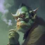 Placeholder: Digital art, Ogre smoking cigarette, wearing glasses, by Greg rutkowski