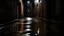 Placeholder: A dark alley, hidden shadows, a street light, puddle of rain,