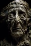 Placeholder: sculpture of dark side of an old woman face . Multiple faces . decayed and rotting with grotesque proportions and imagery. abstract grotesqueries, detailed texture, surreal horror, biomechanical design, by hr giger and beksinski