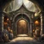 Placeholder: The age old entrance portal to a market for magical items. Magical, Epic. Dramatic, highly detailed, digital painting, masterpiece, lord of the rings, the hobbit