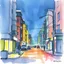 Placeholder: Loose watercolour,urban sketch