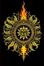 Placeholder: European pagan symbol Black sun art with fire