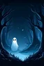 Placeholder: Spooky ghost in a midnight forest