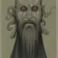 Placeholder: Vampire with yellow eyes with Cthulhu tentacle beard grey skin and vampire fangs and vampire bat nose as a Russian Orthodox