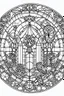 Placeholder: kids coloring page, stained glass church windows, cartoon style, thick lines, low detail, no shading