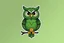 Placeholder: Design an owl with green feathers, perched confidently. The owl should have large, wise eyes and a soft, approachable expression. Incorporate a coin or a small digital wallet into its talons, emphasizing financial wisdom and guidance. The feathers can have slight gradients or patterns that give a modern, digital feel, blending tradition with technology. Color Palette: Backgrounds - #0F5156 Backgrounds - #FFF5E7 Logo - #00CD78 WEB Backgrounds - #FFFFFF