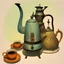 Placeholder: Spooky sinister coffee maker, surreal haunted spirits inhabiting coffee pot, weird kitchen appliance, by Zdzislaw Beksinski, by Yves Tanguy, by Dave Kendall, eerie colors.