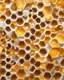 Placeholder: honeycombs and honey splashes 3d background