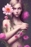 Placeholder: Girl covered by flowers