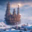 Placeholder: oil platform in winter landscape