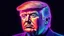 Placeholder: precise fine detailed NEON LINE ART OF trump. AMAZE ME. Cinematic rgb lighting,